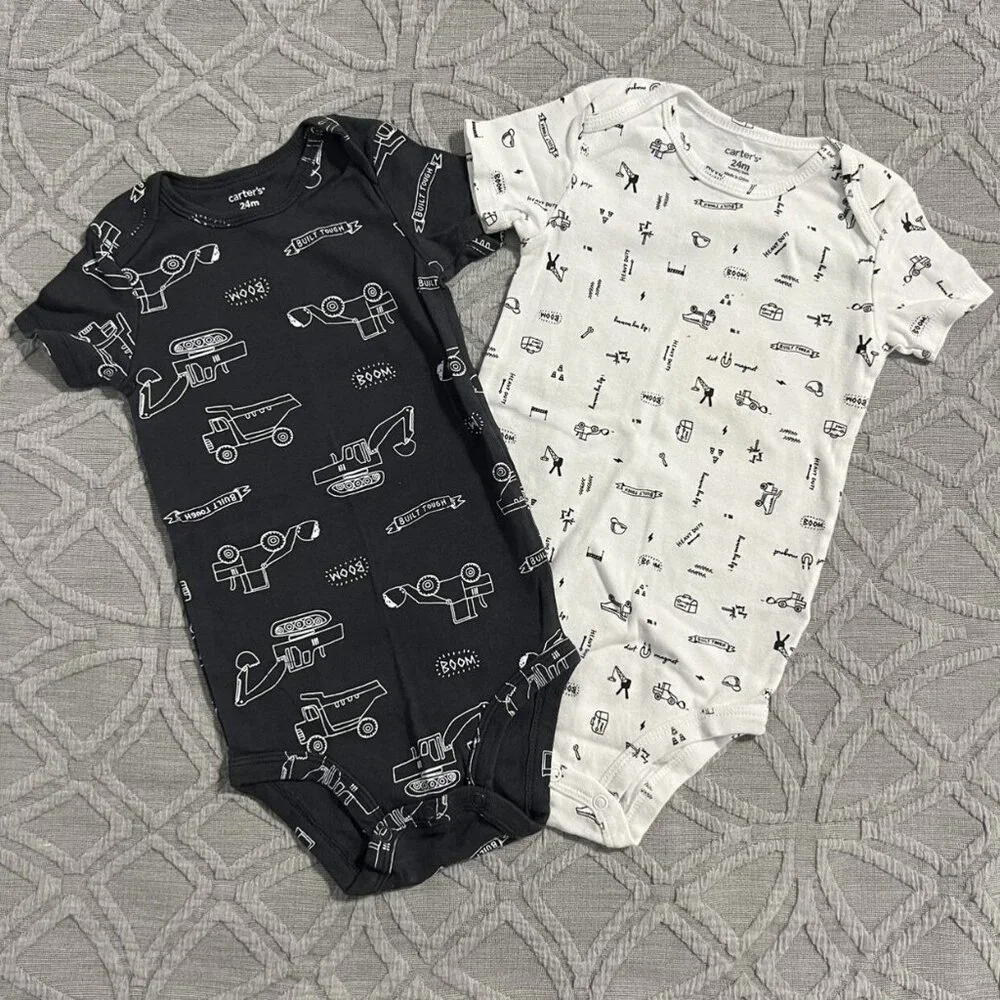 Carter's 24m Construction Onesie Bodysuit Bundle